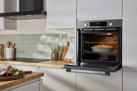 Bosch Series 4 built-in single oven with added steam function in Stainless Steel