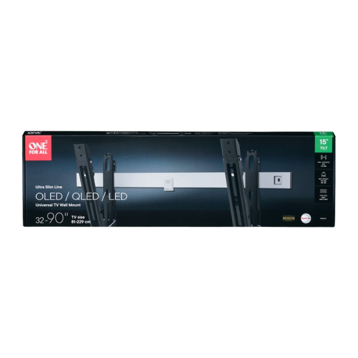 One For All Ultra Slim Wall Mount, 32-84" TVs, Max Load 80kg