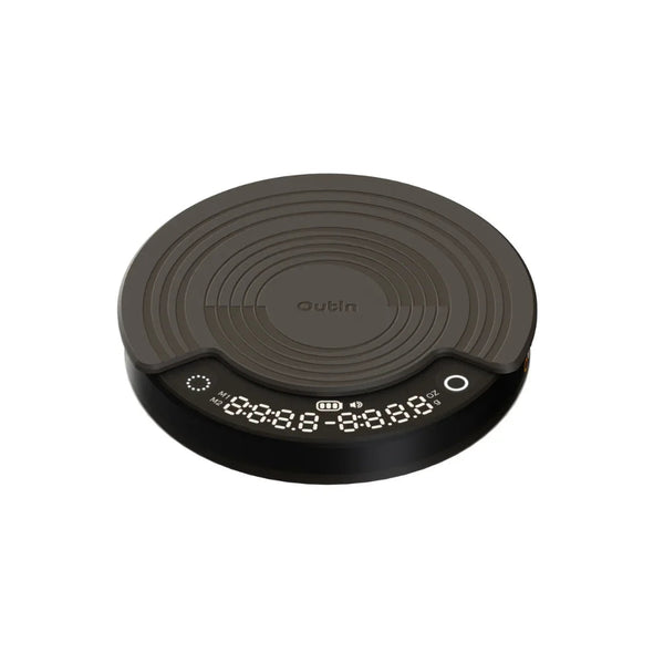 Outin Claro round coffee scale with silicone mat and LED display