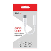 Groov-e USB-C to 3.5mm AUX Adapter White - official product image