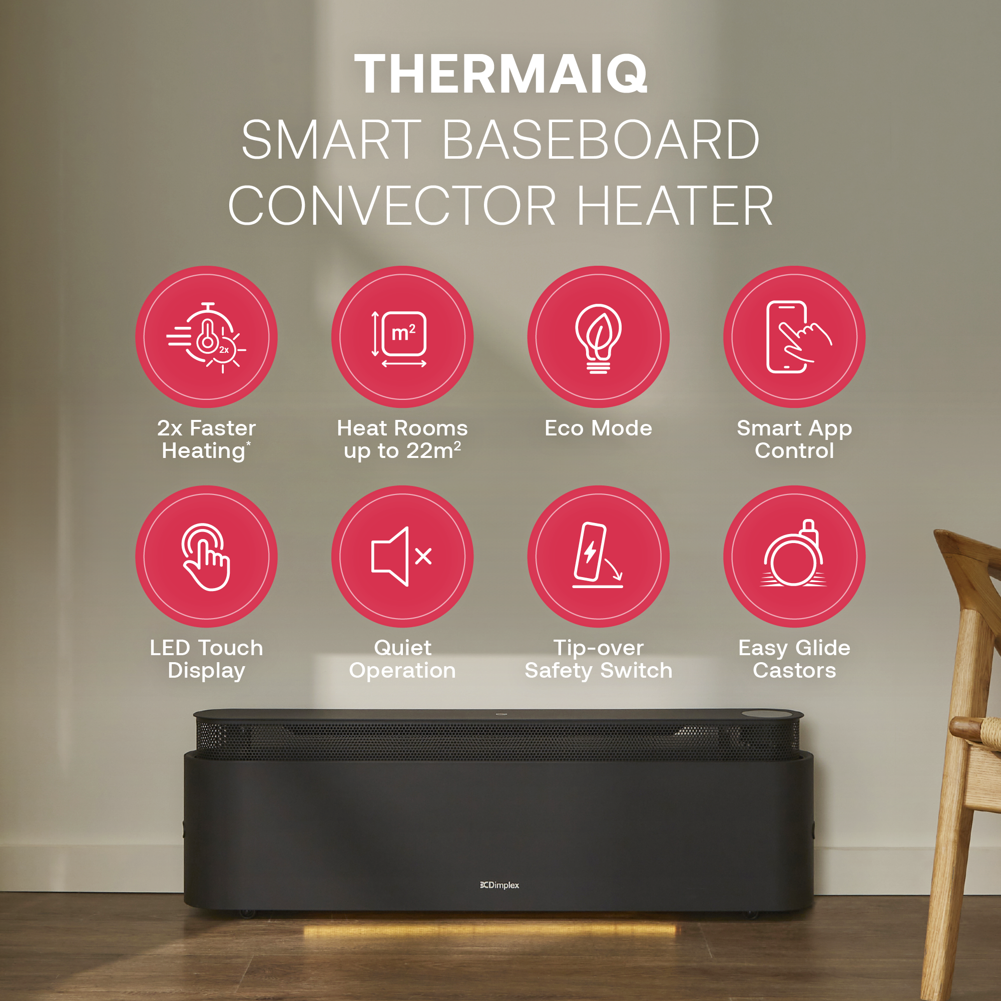 Dimplex Thermaliq Smart Baseboard Heater 2.2kW Smart Black product image