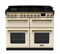 Rangemaster Estel Deluxe 110 Dual Fuel range cooker in Pale Cream with Antique Brass trim