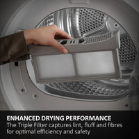 Haier X Series 5 9kg Heat Pump Tumble Dryer - Graphite - triple filter