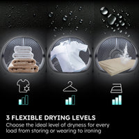 Haier X Series 5 9kg Heat Pump Tumble Dryer - Graphite - three drying levels