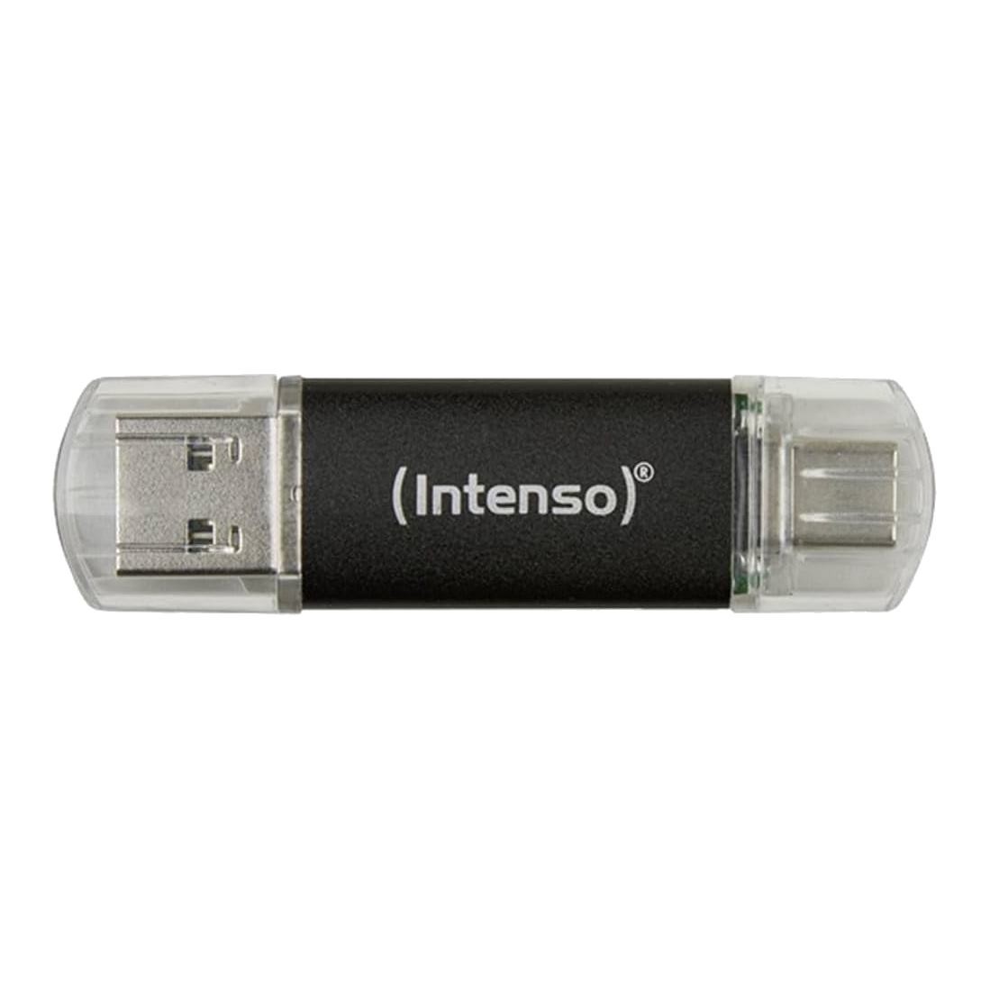 Intenso Twist Line 32GB USB 3.2 Dual Flash Drive, USB-C & USB-A - Anthracite - front view