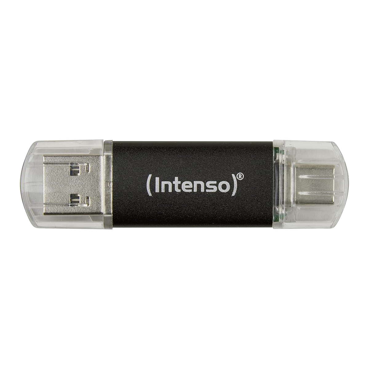 Intenso Twist Line 256GB USB 3.2 Dual Flash Drive, USB-C & USB-A - Anthracite - front view