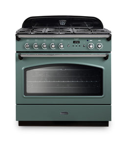Rangemaster Classic FX 90cm Dual Fuel Range Cooker - Mineral Green with Chrome Trim | CLAS90FXDFFMG/C