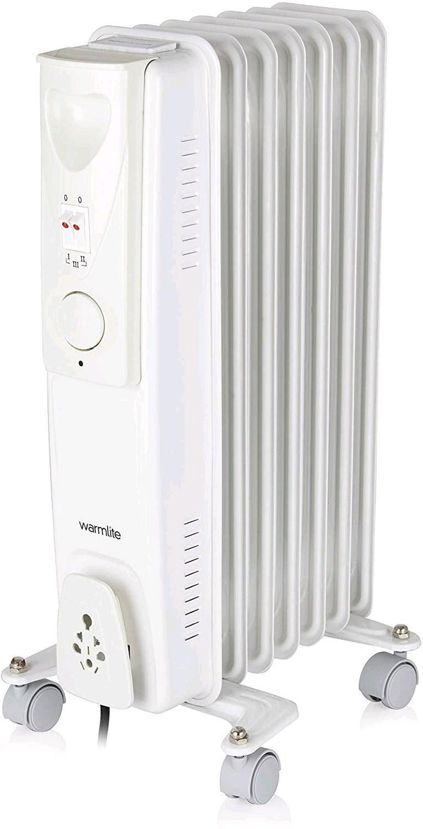 Warmlite WL43003YW oil filled radiator control and lower chassis detail
