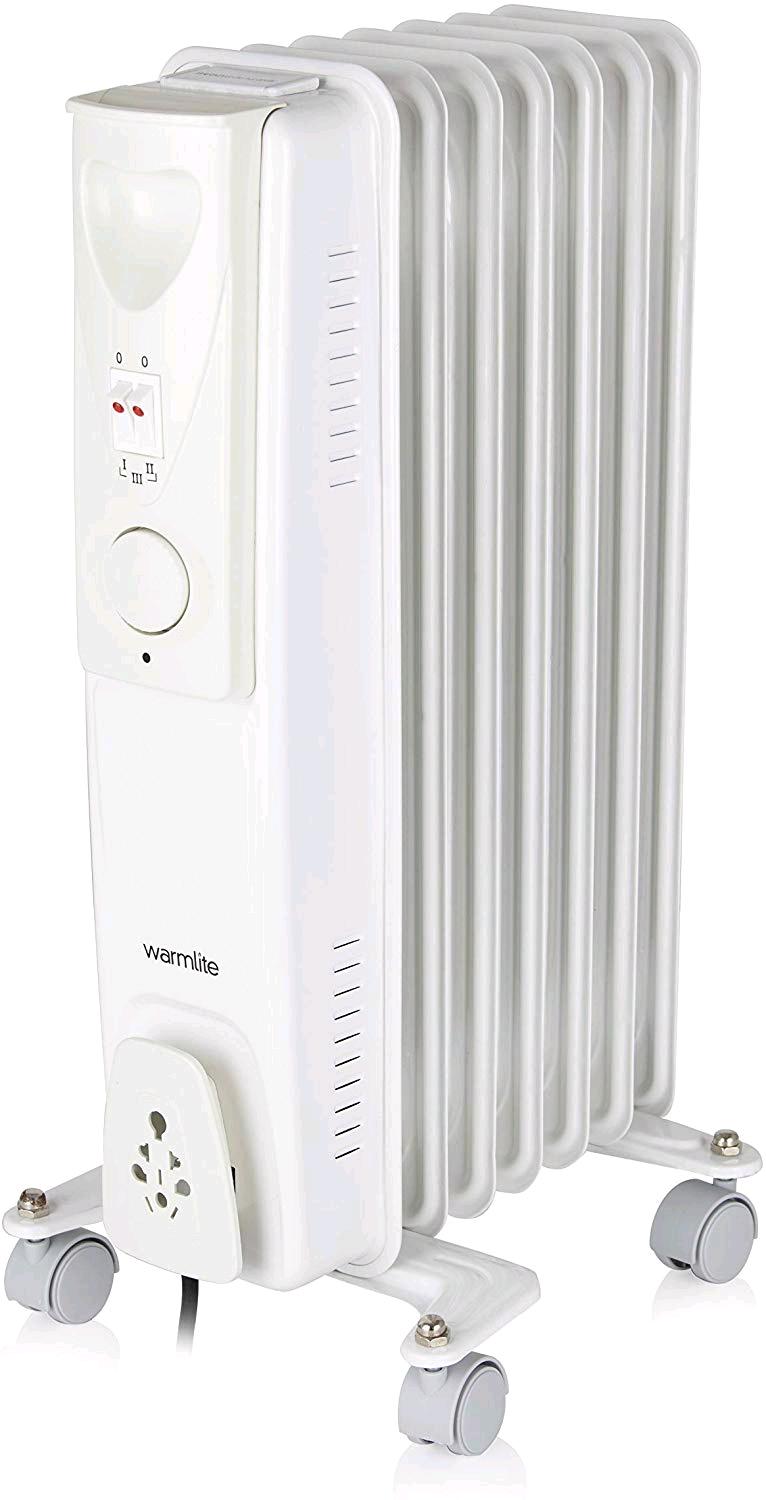 Warmlite WL43003YW oil filled radiator control and lower chassis detail