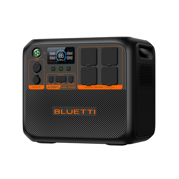BLUETTI AC200PL 2,304Wh 2,400W Expandable Power Station - angled view