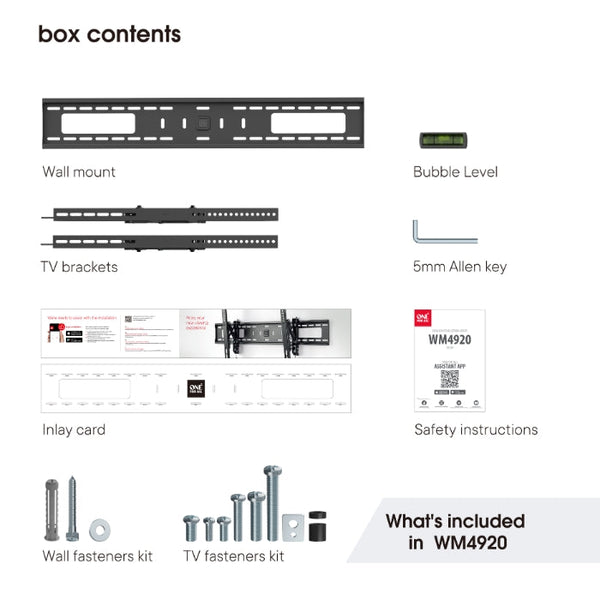 One For All Jumbo Wall Mount – 42-120" TVs, 75kg, Tilt 15°, Turn 10°
