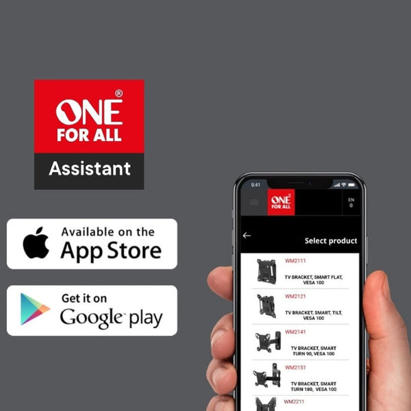 One For All Ultra Slim Wall Mount, 32-84" TVs, Max Load 80kg