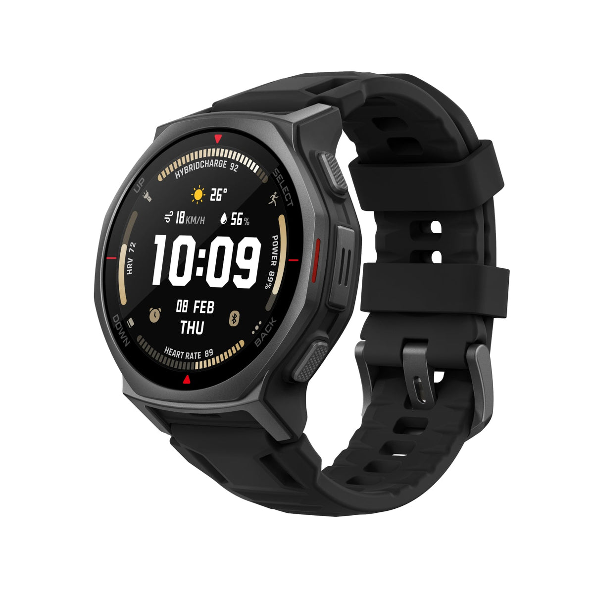 Amazfit T-Rex 3 Pro 44mm Smartwatch - Tactical Black - angled view
