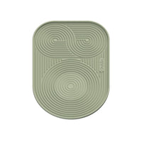Outin Silicone Coffee Mat in green with geometric ridged surface