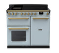 Rangemaster Estel Deluxe 100 Induction range cooker in Misty Blue with Brass trim