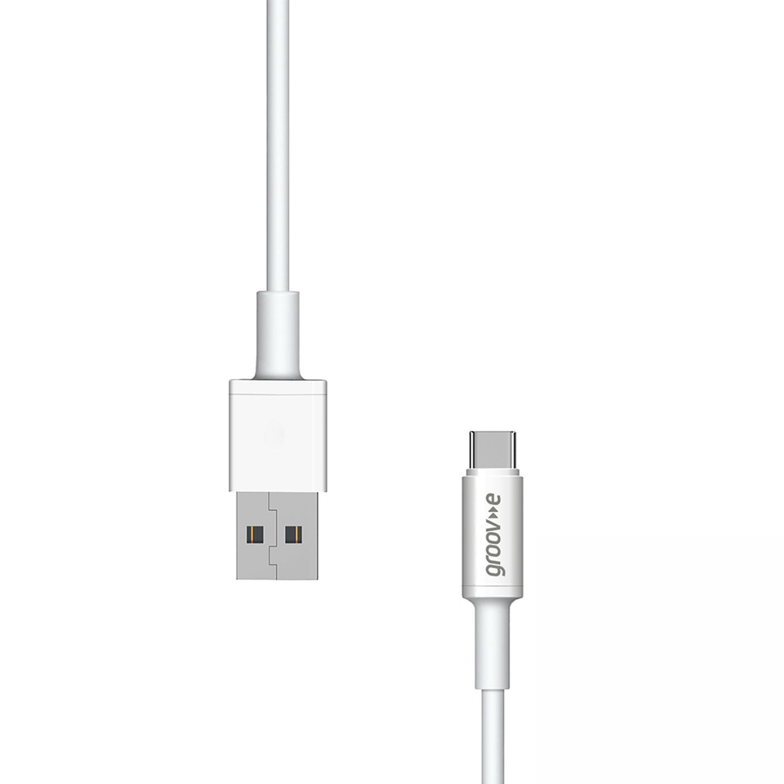 Groov-e USB-C to USB-A Charging Cable 1m White - official product image