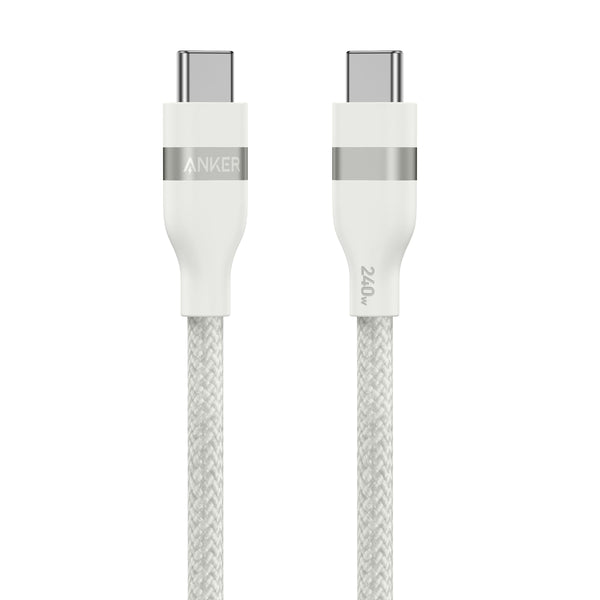 Anker 240W USB-C to USB-C 0.9m Upcycled-Braided Cable, White - official product image