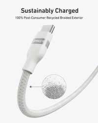 Anker 240W USB-C to USB-C 0.9m Upcycled-Braided Cable, White - official product image