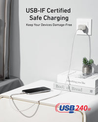 Anker 240W USB-C to USB-C 0.9m Upcycled-Braided Cable, White - official product image