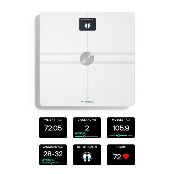 Withings Body Comp - Smart Scale with Body Composition & Visceral Fat Analysis - White | 78-WBS12-White-All-Inter