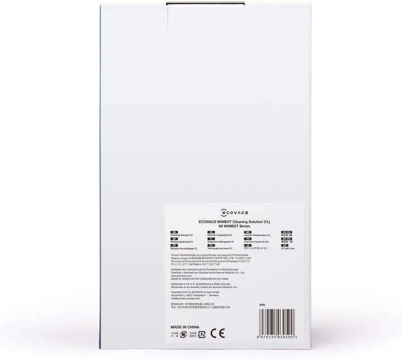 Ecovacs WINBOT Cleaning Solution 1L - Streak-Free Glass Cleaning Formula | 270-W-SO01-1007