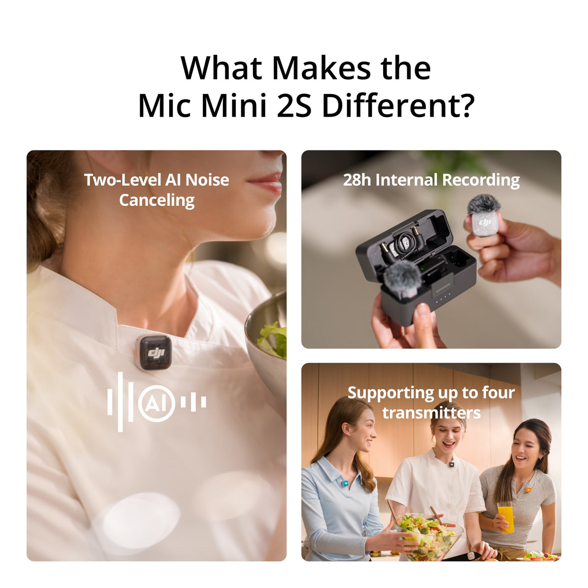 DJI Mic Mini 2S Wireless Microphone (2 TX + 1 RX + Charging Case) - what's new