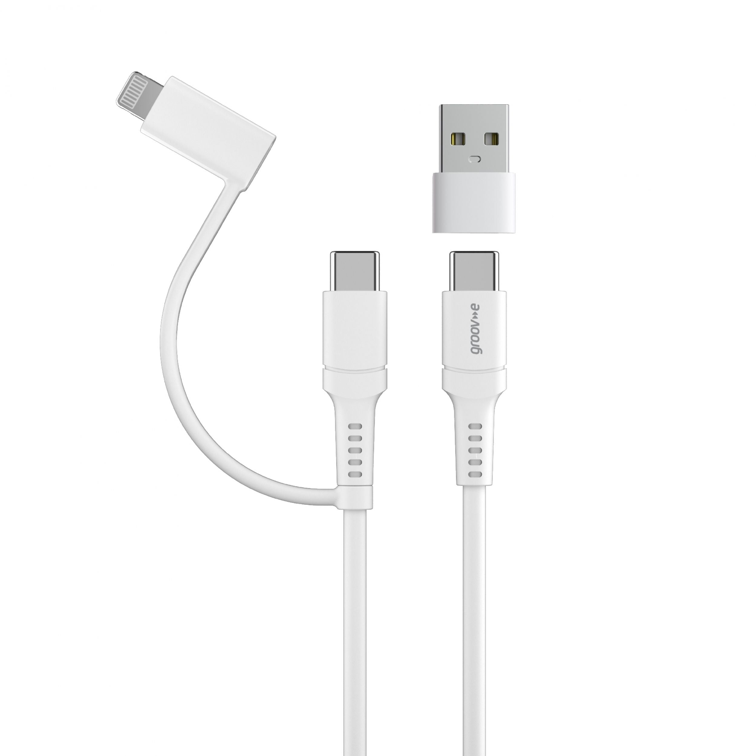 Groov-e USB-C to 3.5mm AUX Adapter White - official product image