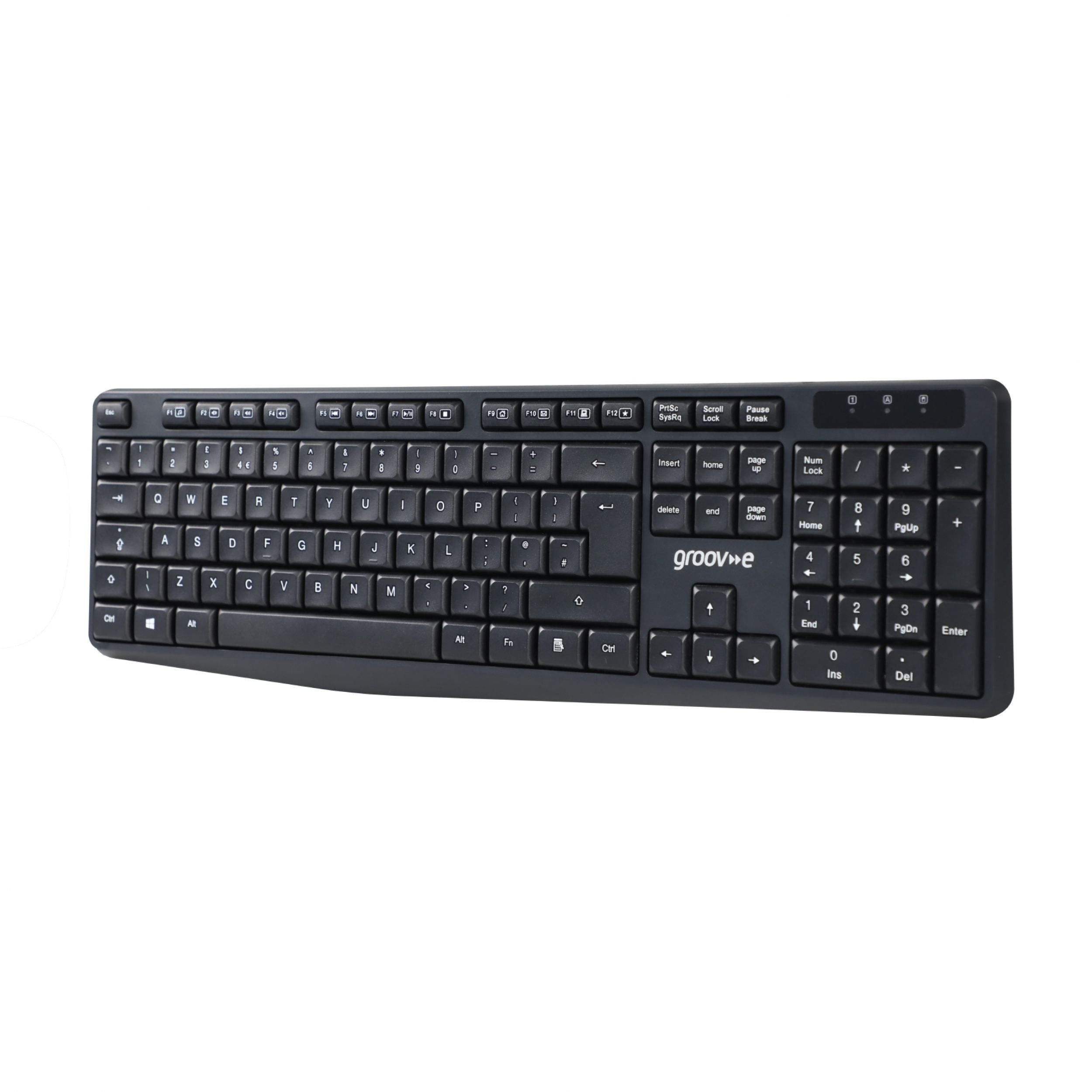 Groov-e 2.4GHz Wireless Full-Size Keyboard Black - official product image