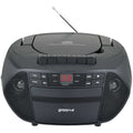 Groov-e Traditional Boombox CD Cassette and FM Radio Black - official product image