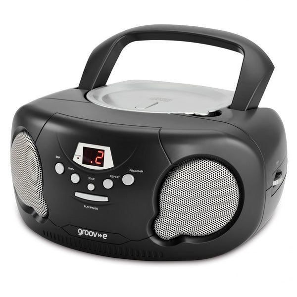 Groov-e Original Boombox CD Player with AM/FM Radio Black - official product image