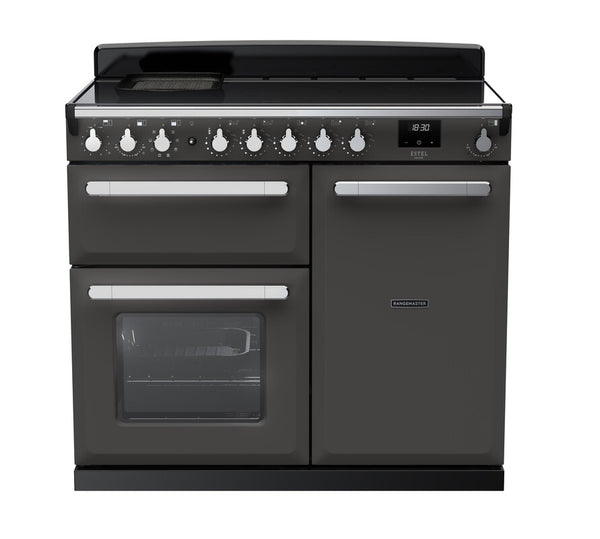 Rangemaster Estel Deluxe 100 Induction range cooker in Slate with Chrome trim