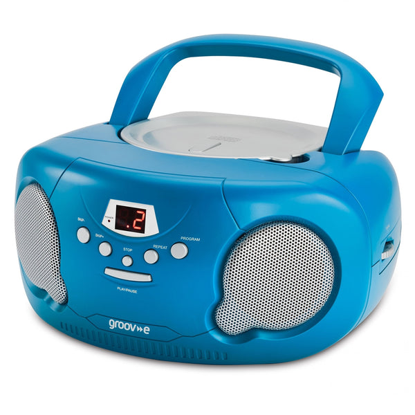 Groov-e Original Boombox CD Player with AM/FM Radio Blue - official product image