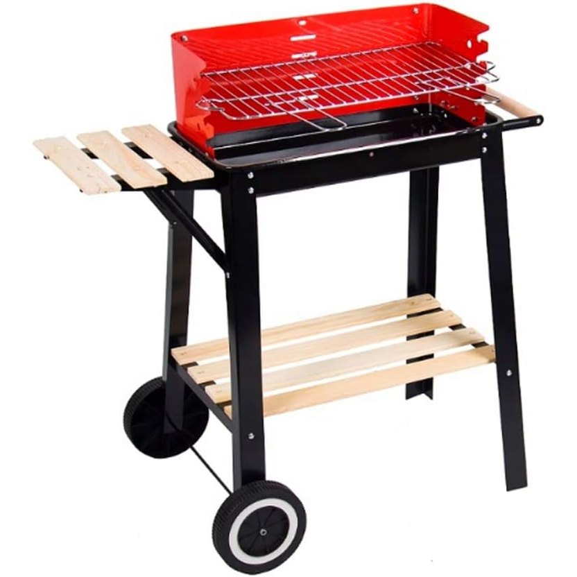 Landmann Wagon Charcoal BBQ with Wooden Shelves | 566 Landmann Outdoor Grill Euronics Ireland