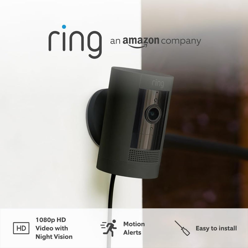 Ring Outdoor Camera Plug-In (Stick Up Cam) Black | B0C5QSXPNH