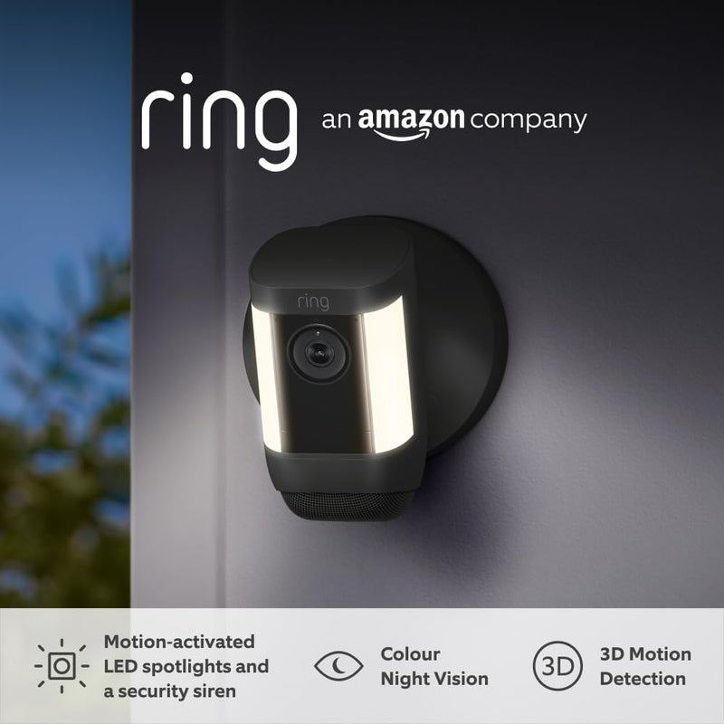 Ring Spotlight Cam Pro Wired Black | B0B6GLJ61Y