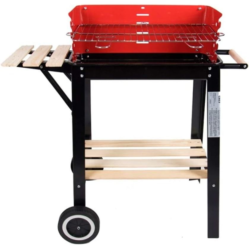 Landmann Wagon Charcoal BBQ with Wooden Shelves | 566 Landmann Outdoor Grill Euronics Ireland
