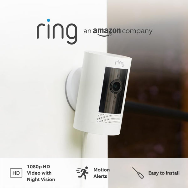 Ring Outdoor Camera Plug-In (Stick Up Cam) White | B0C5QX4PW2