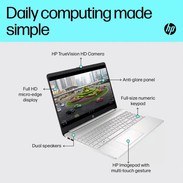 HP 15.6 Inch Intel Core i7 8GB RAM 512GB SSD Laptop - Silver | 15s-fq5030na HP Laptop Euronics Ireland