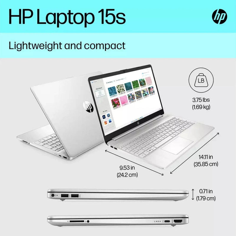 HP 15.6 Inch Intel Core i7 8GB RAM 512GB SSD Laptop - Silver | 15s-fq5030na HP Laptop Euronics Ireland