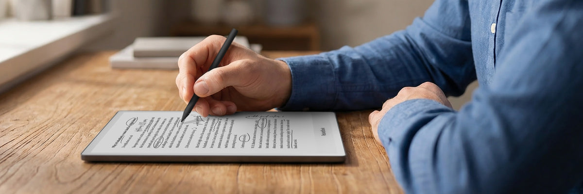 PocketBook InkPad One E-Reader - Matte Black - handwriting on the screen