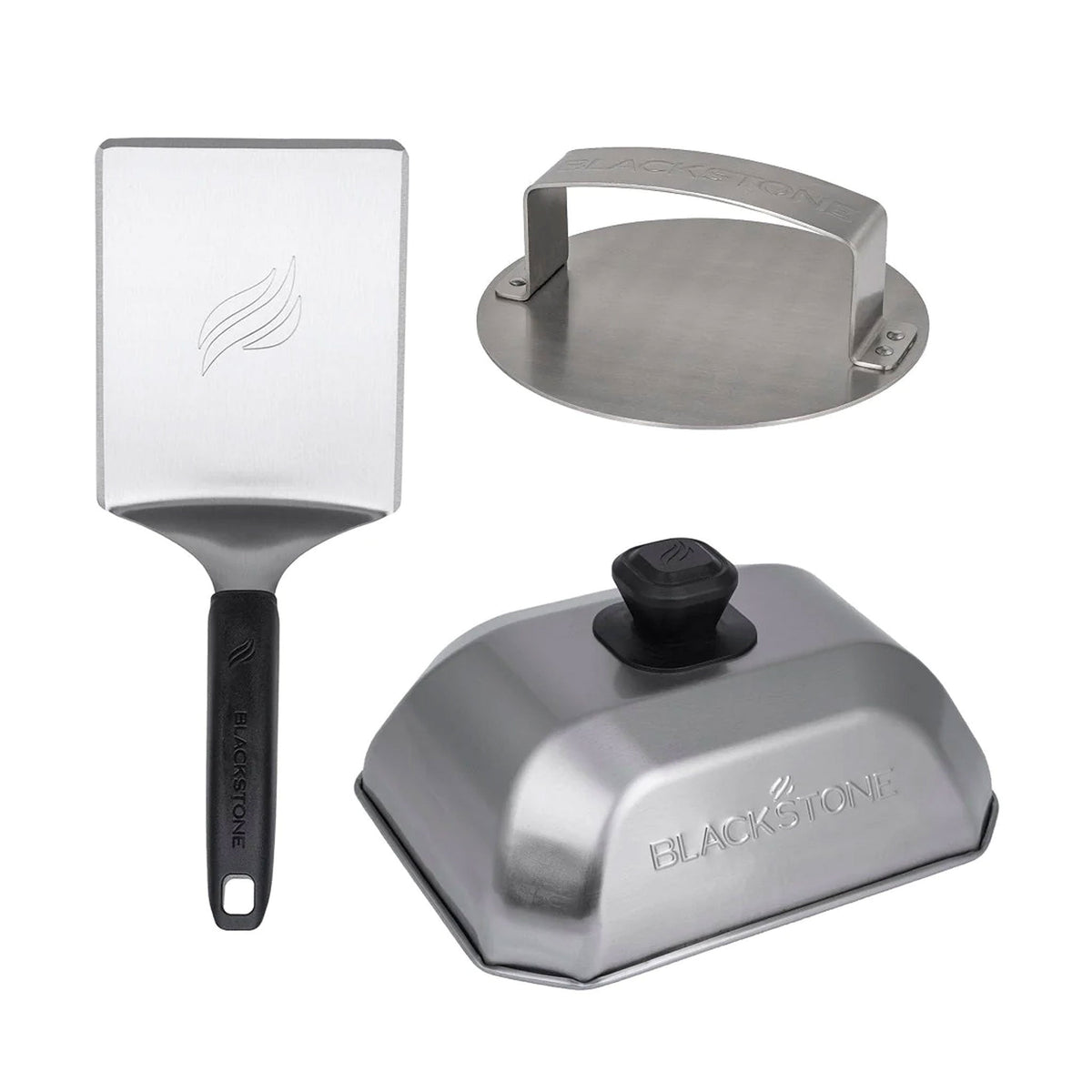 Blackstone 3 Piece Hamburger Kit - spatula, burger press and basting dome