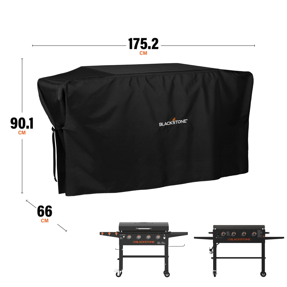Blackstone 36" Griddle with Hood Cover - Black - dimensions