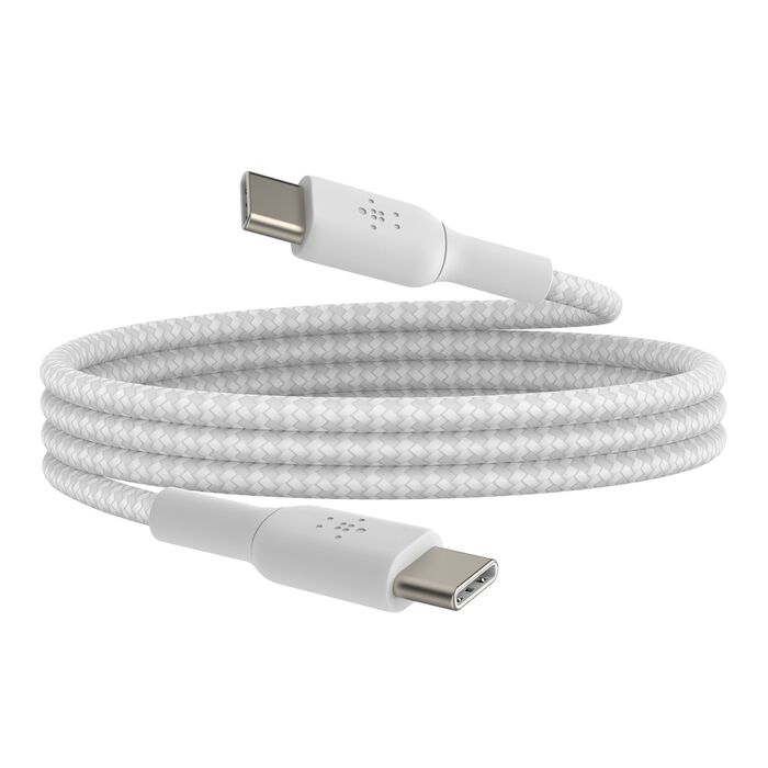 Belkin BoostCharge Braided USB-C to USB-C Cable 60W 1m White product image