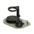 Outin Silicone Coffee Mat in green with geometric ridged surface