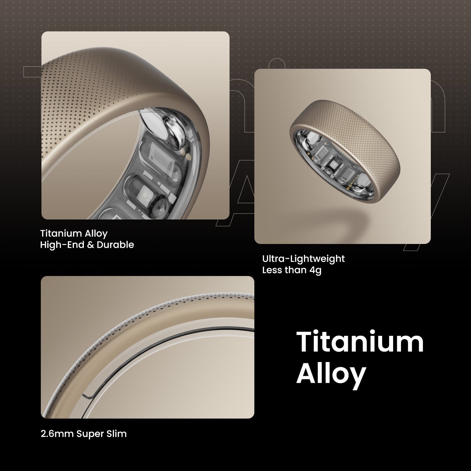 Amazfit Helio Smart Ring – Titanium Health Tracker (Ring Size 12)