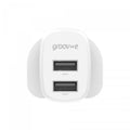 Groov-e Dual USB-A Wall Charger 12W White - official product image