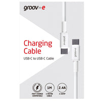 Groov-e USB-C to USB-C Charging Cable 1m White - official product image