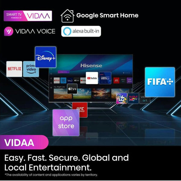 Hisense U7N 65" 4K UHD Mini-LED Smart TV | 65U71NQ Hisense TV Euronics Ireland