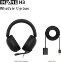 Sony INZONE H3 Wired Gaming Headset - Black - what's in the box