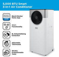 BLACK+DECKER 5,000 BTU Smart Portable Air Conditioner | BXAC40032GB